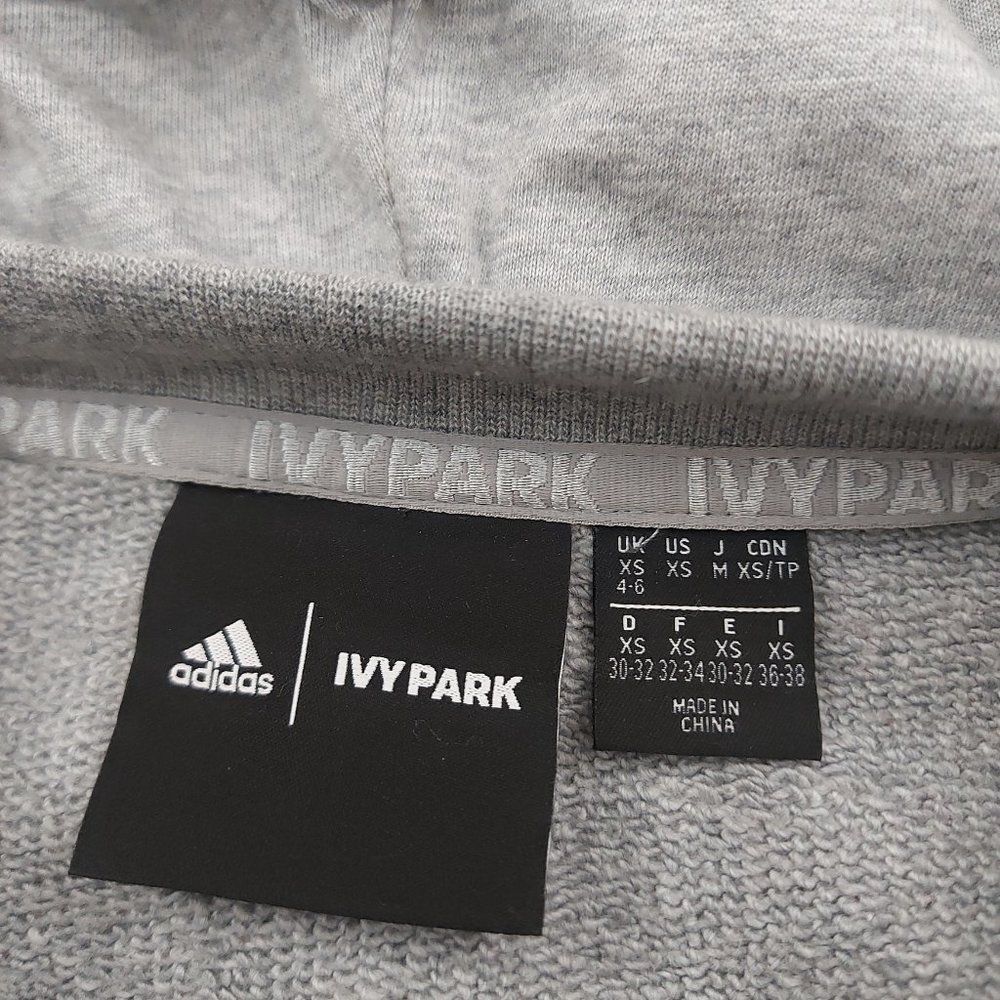 Adidas Ivy Park Halls of Ivy Cropped Hoodie Womens XS Plaid Houndstooth Cotton - Picture 9 of 11